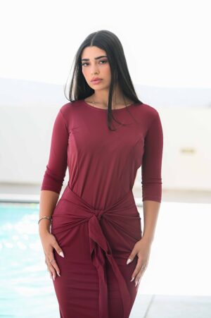 שמלת קשירה - בורדו